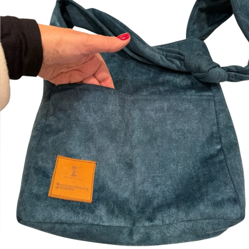 New Hope Girls Hobo Hippie Bag Teal Green Blush Carry Satchel Purse Bag